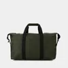 Rains Logo Detailed Foldover Top Backpack In Green