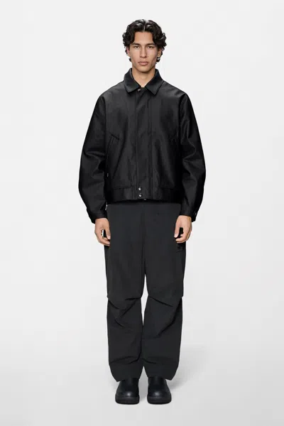Rains Heavy Woven Overshirt In Black