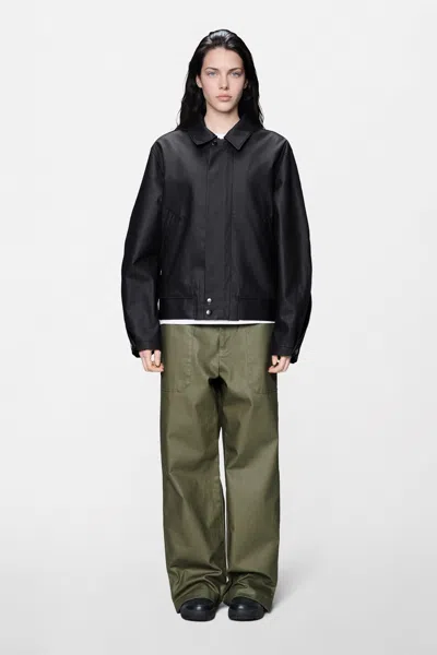 Rains Heavy Woven Overshirt In Black