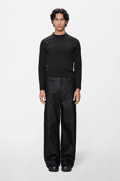 Rains Heavy Woven Pants Straight In Black