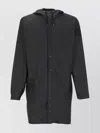 Rains High Neck Raincoat With Hood And Pockets In Black