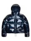 Rains High-shine Puffer Jacket In Blue