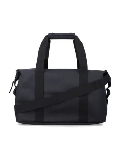 Rains Hilo Weekend Handbag Small, Water-resistant Pu Mini Travel Bag With Full-length Zipper & Cross In Blue