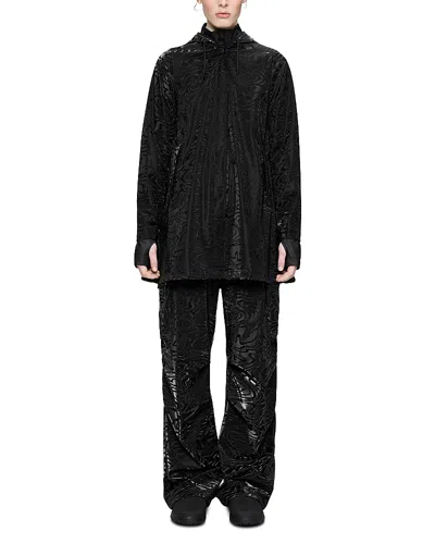 Rains Hooded A-line Rain Jacket In Black