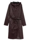 Rains Hooded Belted Jacket In Brown