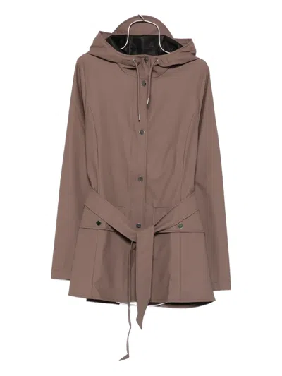 RAINS HOODED BELTED RAINCOAT