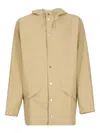 Rains Hooded Button-down Raincoat In Green