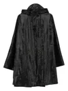 Rains Hooded Buttoned Coat In Black