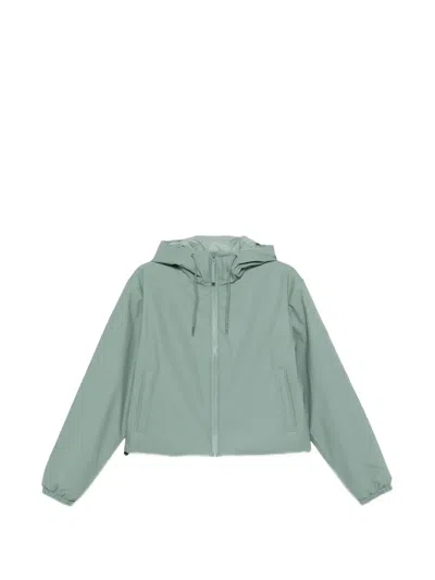 Rains Hooded Drawstring Jacket In Green