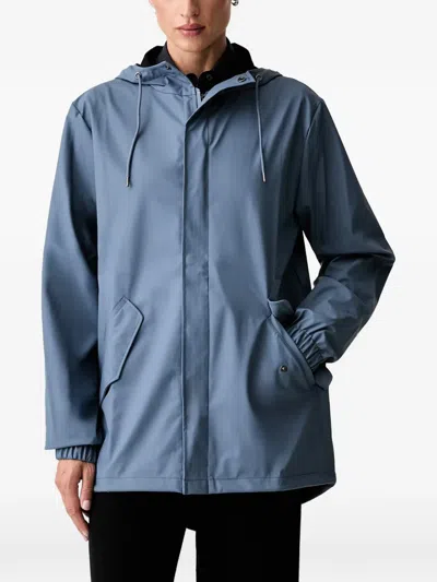 Rains Hooded Fishtail Coats In Blue