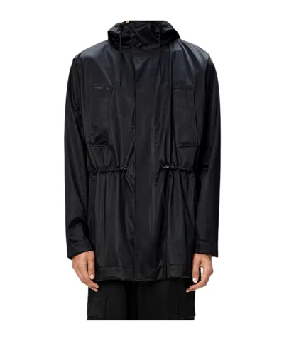 Rains Hooded Jacket In Black