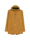Rains Drawstring Hood Jacket In Brown