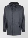 Rains Hooded Jacket Drawstring Hem In Blue
