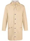 Rains Hooded Long-sleeve Raincoat In Nude