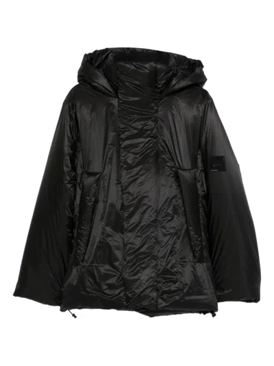 Rains Hooded Padded Coat In Black