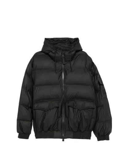 Rains Hooded Padded Jacket In Black