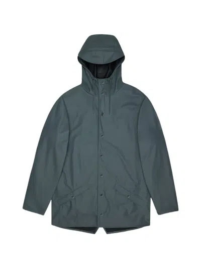 Rains Kapuzenjacke Mit Druckknöpfen In Green