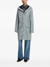 Rains Hooded Press-stud Raincoat In Grey