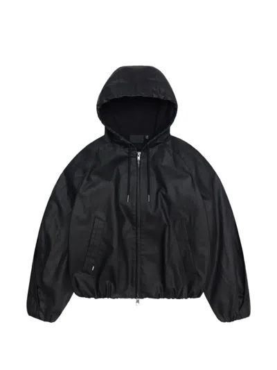 Rains Hooded Raglan-sleeve Jacket In Black