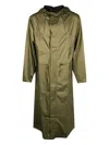 Rains Hooded Raincoat In 绿色