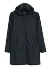 Rains Branded A-line Shell Jacket In Blue