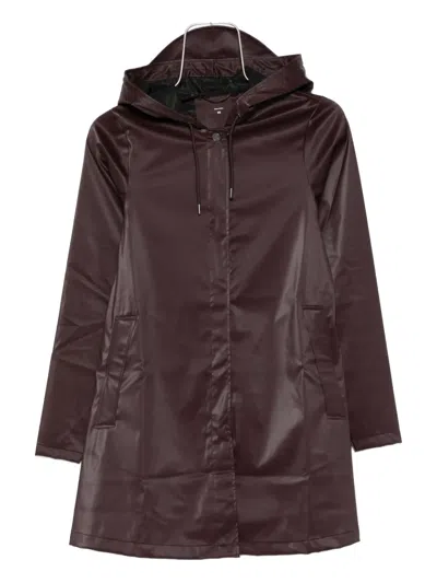 Rains Hooded Raincoat In Red