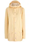 Rains Hooded Rubberised Jacket In Yellow