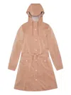 Rains Hooded Trench Coat In Brown