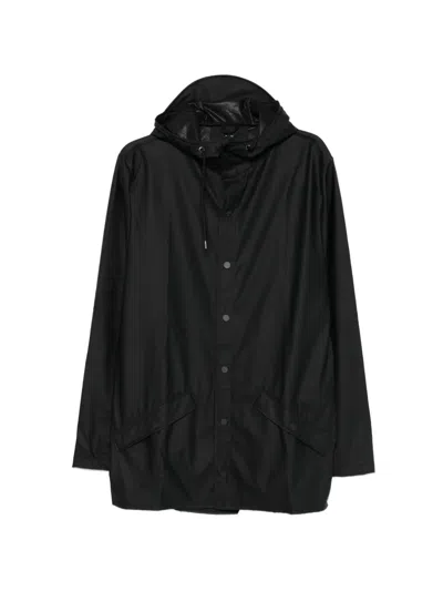 Rains Hooded Waterproof Jacket In Black