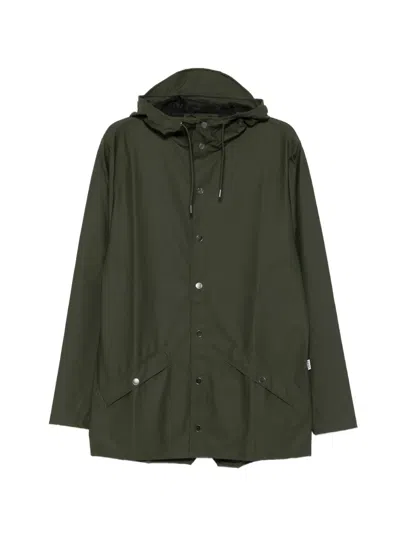 Rains Hooded Waterproof Jacket In Green