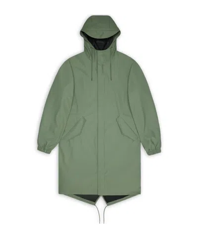 Rains Hooded Waterproof Jacket In Green