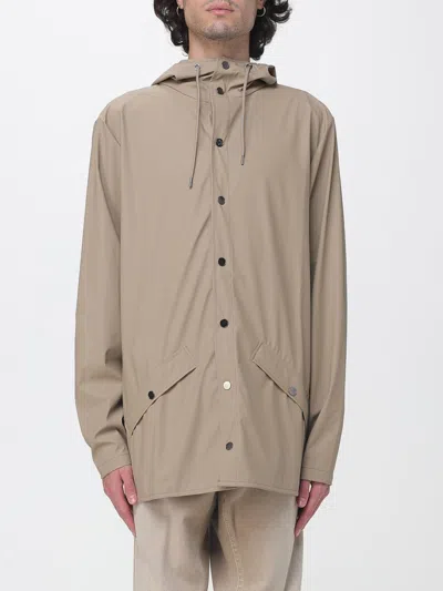Rains Hooded Waterproof Jacket In Recycled Technical Fabric In Neutral