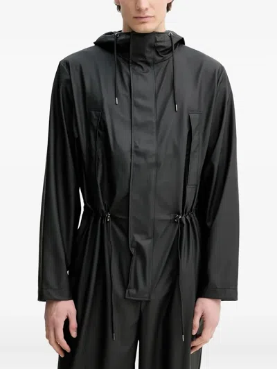 Rains Hooded Waterproof Jumpsuit In Black