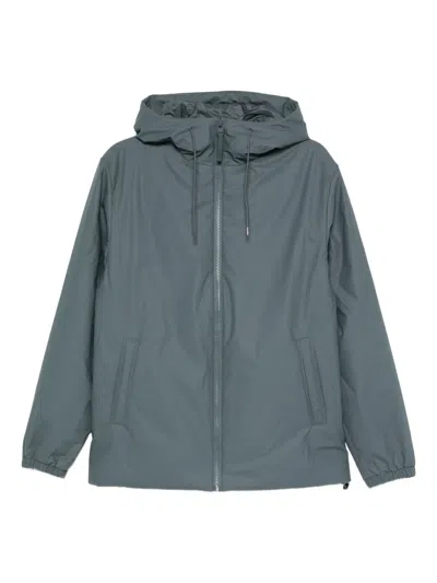 Rains Hooded Zip-front Rain Jacket In Gray