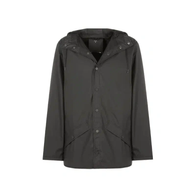 Rains Hooded Raincoat In Black
