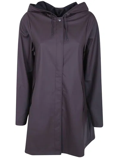 Rains Hooded Pleat-detail Jacket In Black