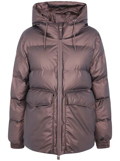 Rains Jacket A Line "a Line Puffer Jacket" In Brown