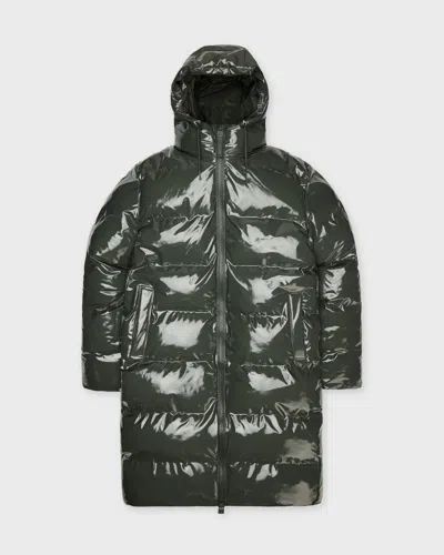 Rains Jacket Alta Longer Puffer Jacket W3t4 In Green