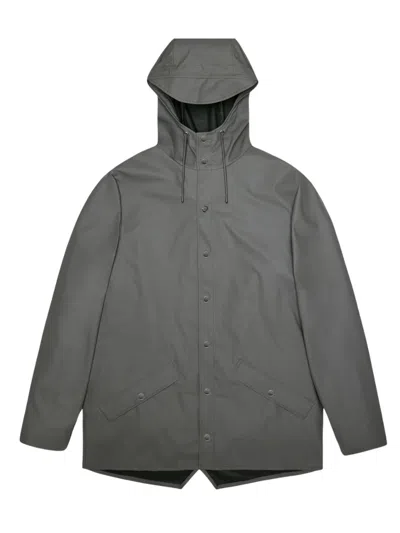 Rains Long Jacket In Grey