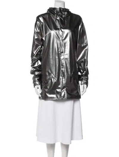 Pre-owned Rains Jacket In Grey/metallic