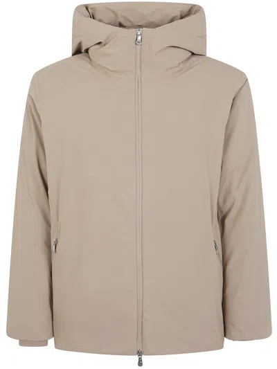 Rains Jacket Hooded "sarna W4t3 Puffer" In Beige