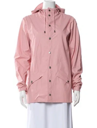 Pre-owned Rains Jacket In Pink