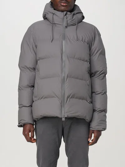 Rains Alta Quilted Rubberised Coat In Grey