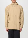 Rains Hooded Button-down Raincoat In Sand