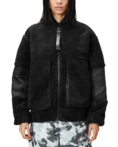 Rains Kofu Fleece Coat In Black