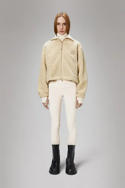Rains Kofu Fleece Short Jacket In Sand