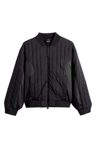 Rains Koya Vision Quilted Bomber Jacket In Black