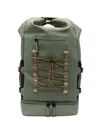 Rains Large Drawstring Rolltop Backpack In Green