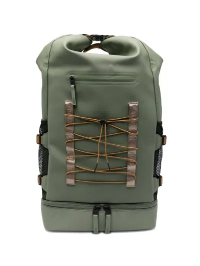 Rains Large Drawstring Rolltop Backpack In Green