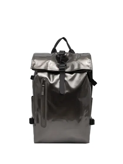 Rains Large Rolltop Backpack In Black